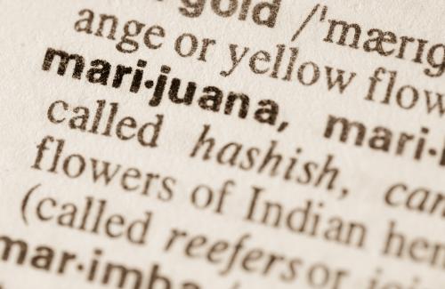 Page of the dictionary with marijuana definition.