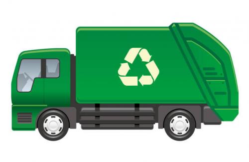 Green Garbage Truck