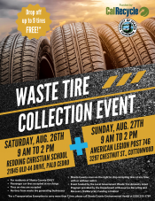 Anderson and Bella Vista Waste Tire Collection Event Flyer Image
