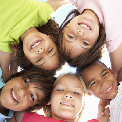 Close up of five smiling children