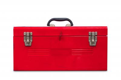 A red toolbox.