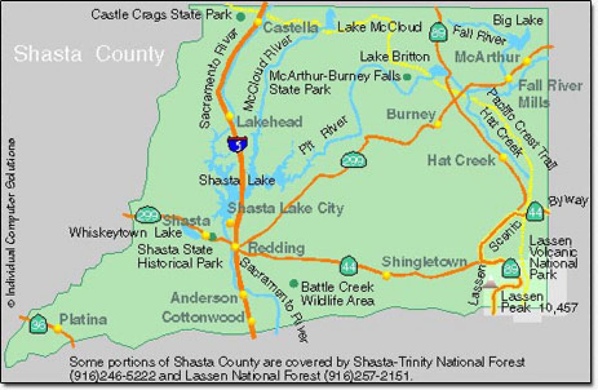 Shasta County Map
