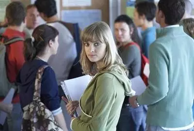Teen in crowd