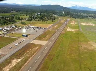 A fantastic aerial view of the Fall River Mills Airport