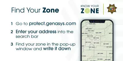Phone with Evacuation Zones displayed
