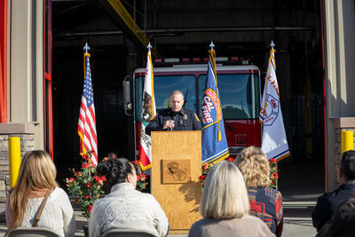 Chief giving speach